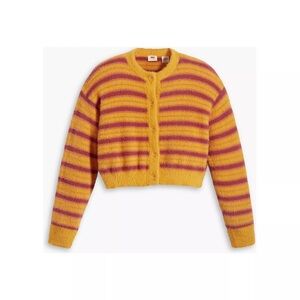 Levi's orange and magenta fuzzy cardigan-M